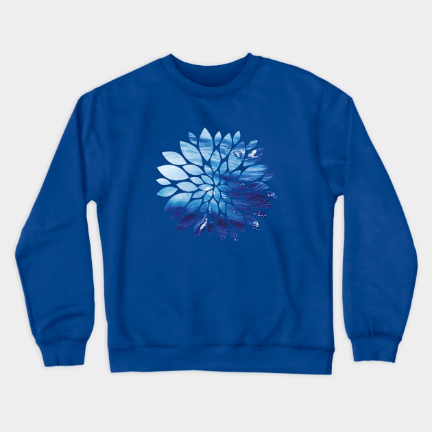 Sea Foam Flower Crewneck Sweatshirt by ApricotBlossomDesign